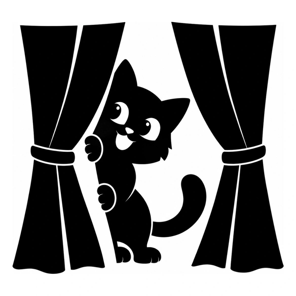 Attore dietro le quinte - disegno adesivo gatto nero
