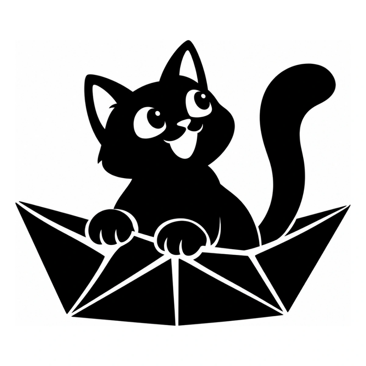 Capitano della vasca - disegno adesivo gatto nero
