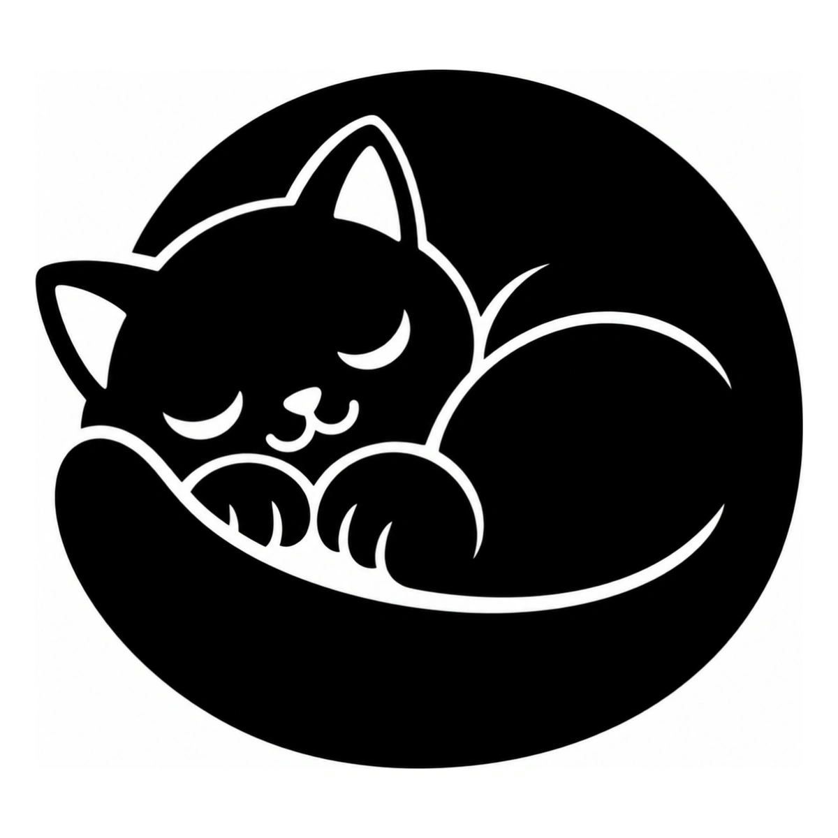 Ciambella perfetta - disegno adesivo gatto nero