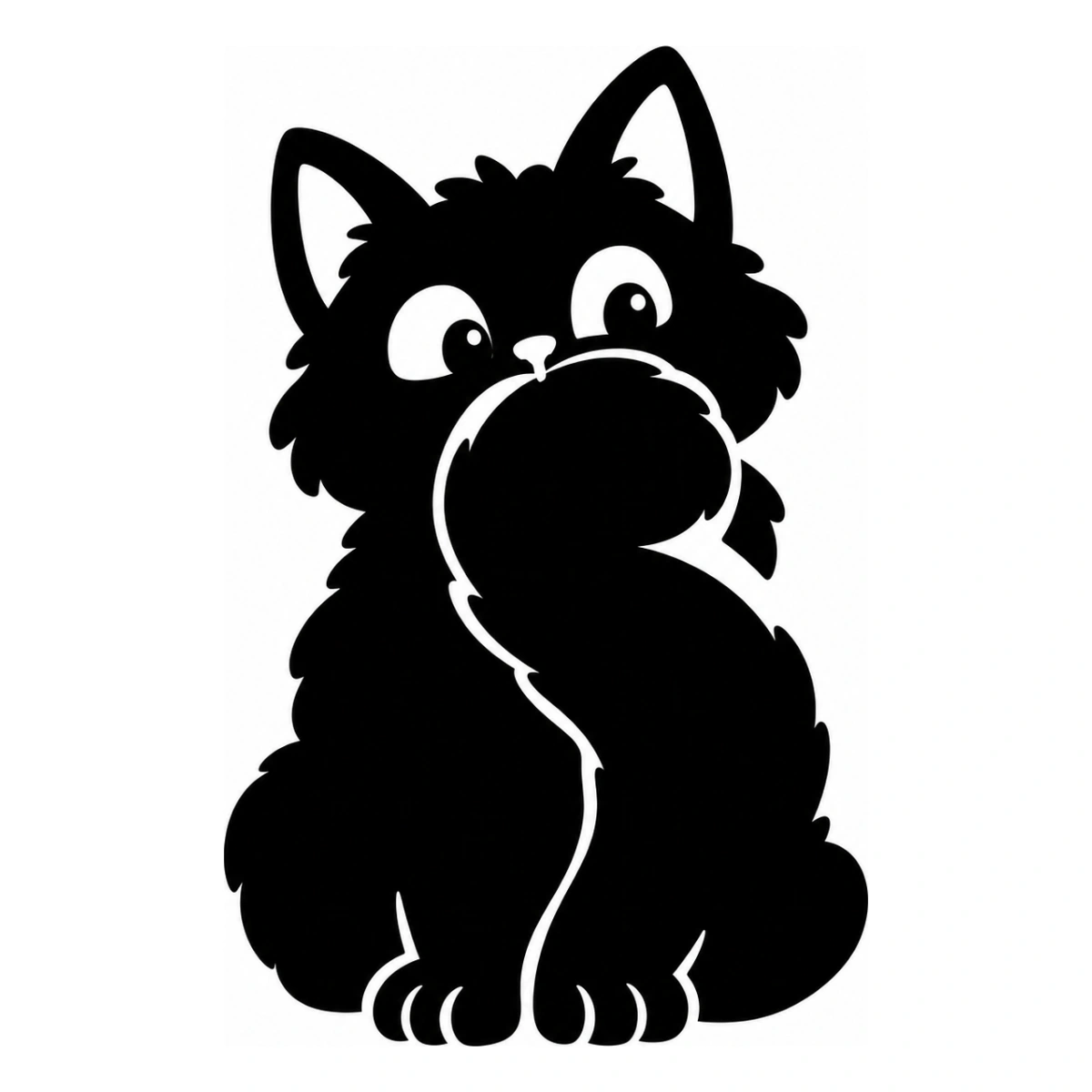 Coda scaldanaso - disegno adesivo gatto nero