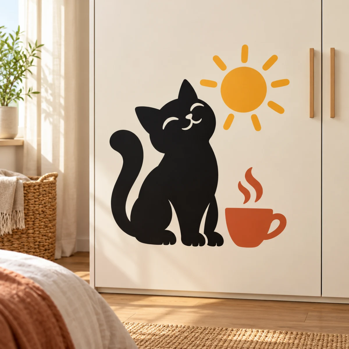 Colazione con il sole - simulazione su anta liscia dell'armadio