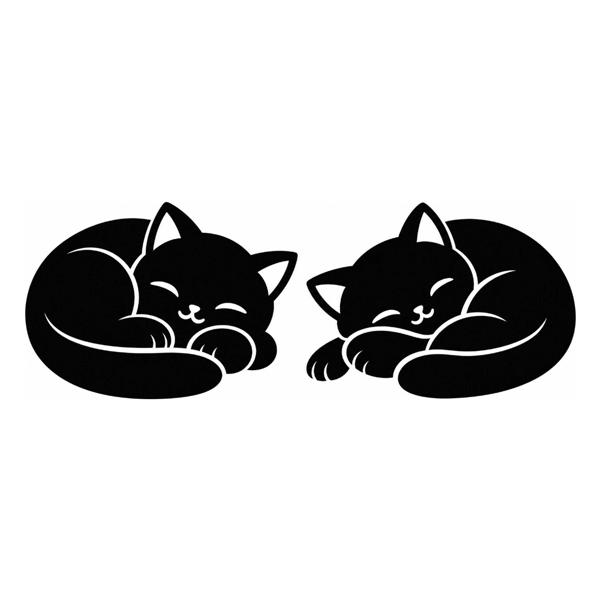 Compagni di pisolino - disegno adesivo gatto nero