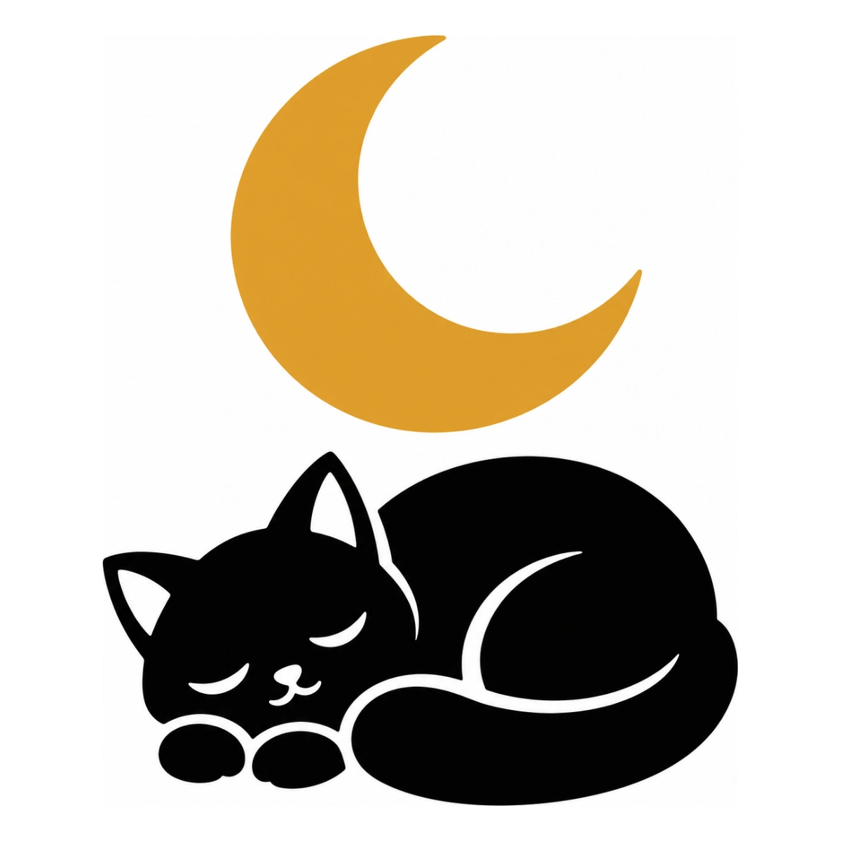Cuscino di luna - disegno adesivo gatto multicolore a elementi separati