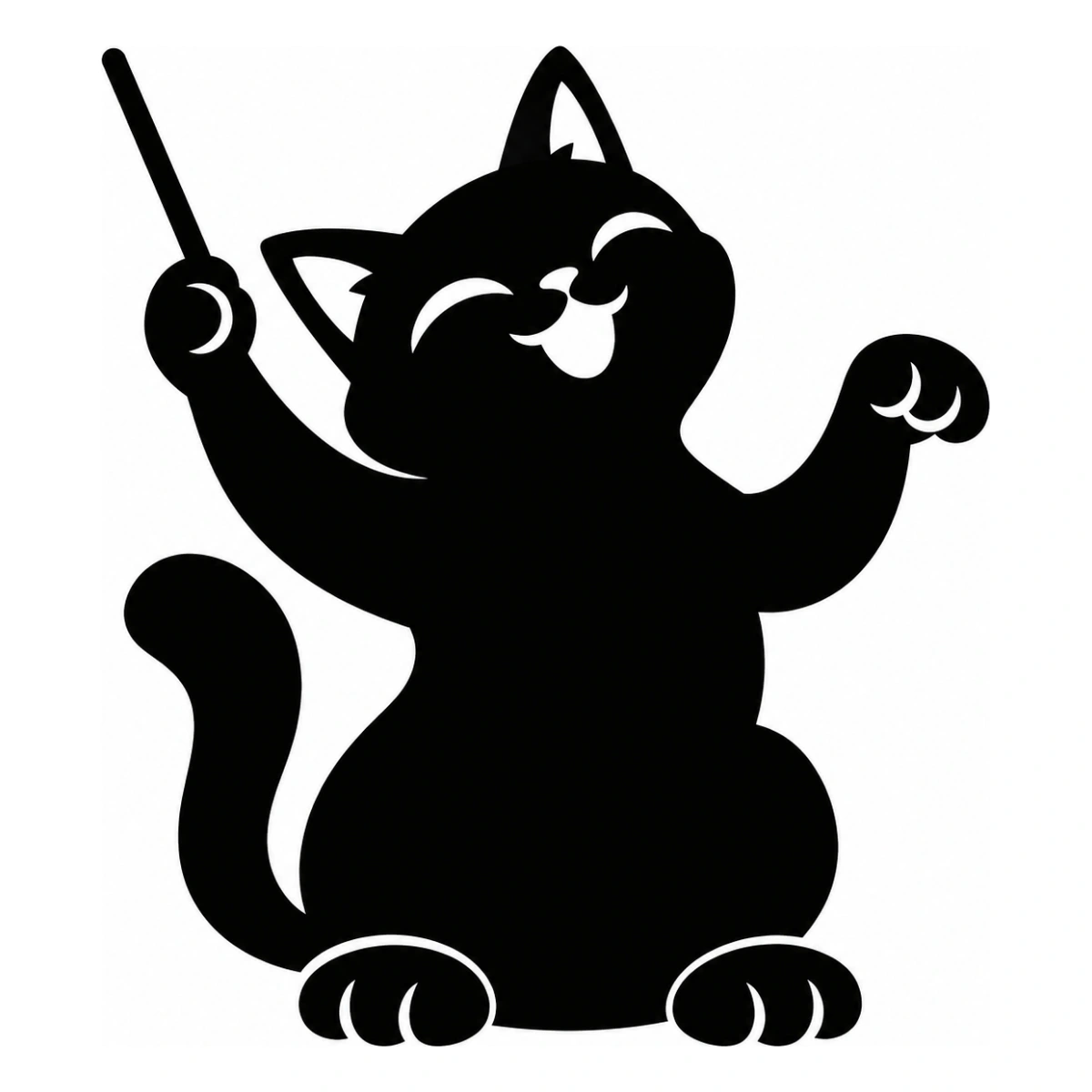 Direttore di fusa - disegno adesivo gatto nero