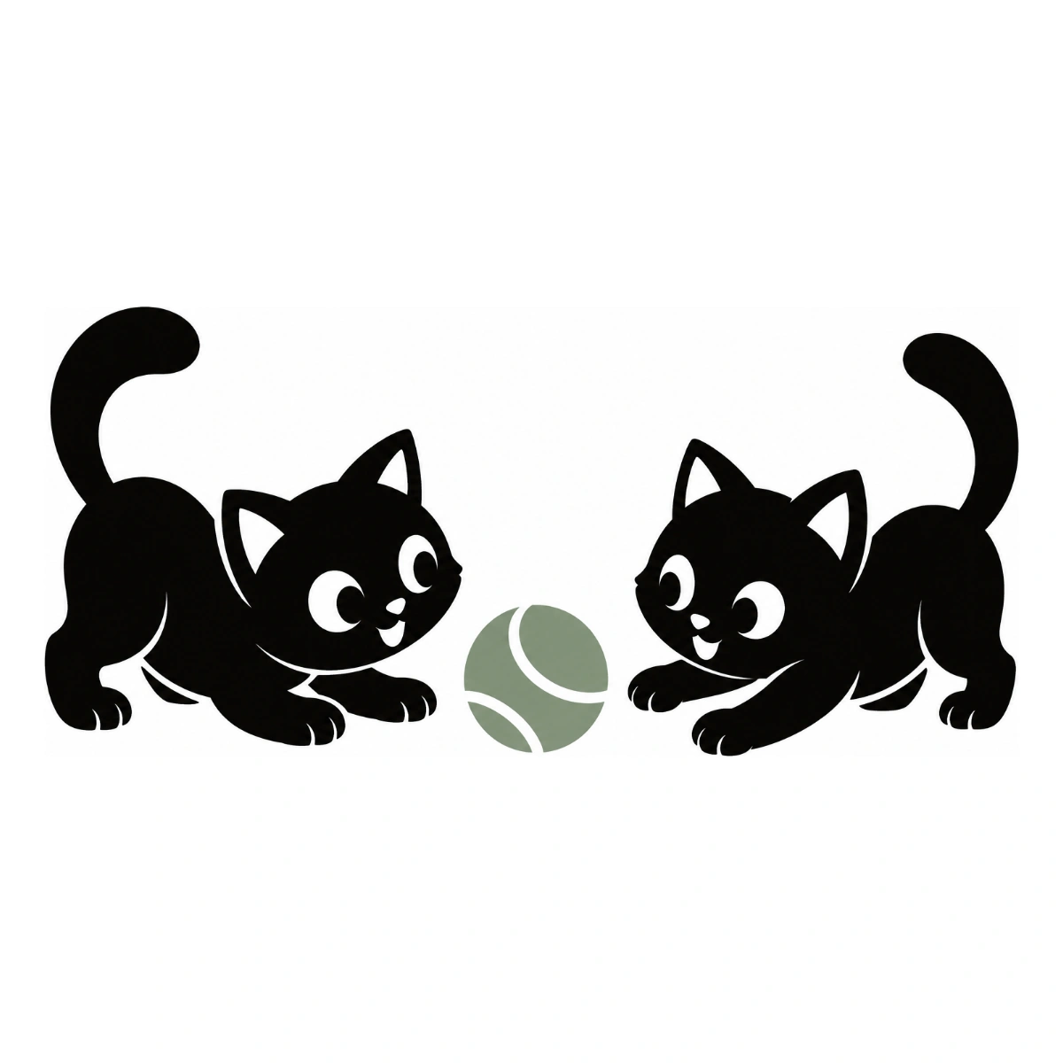 Giochiamo in due - disegno adesivo gatto multicolore a elementi separati