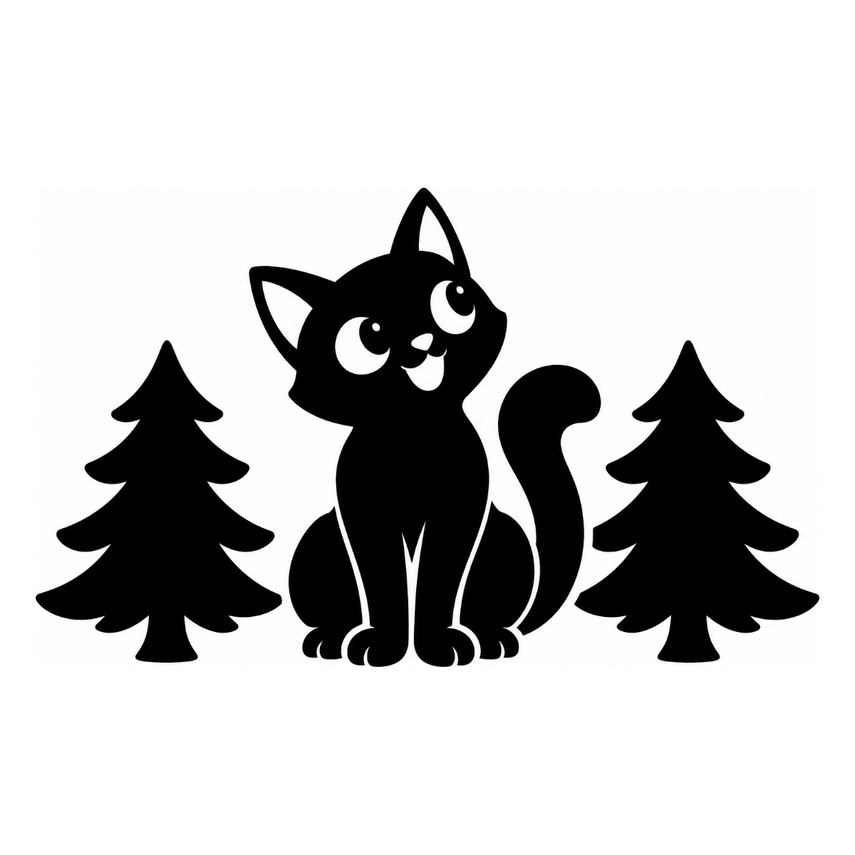 Guardia del boschetto - disegno adesivo gatto nero