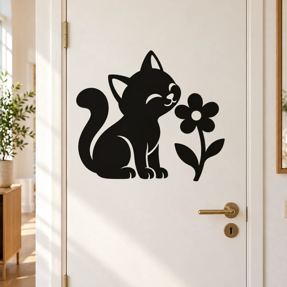Il fiore sotto esame - simulazione su porta interna liscia