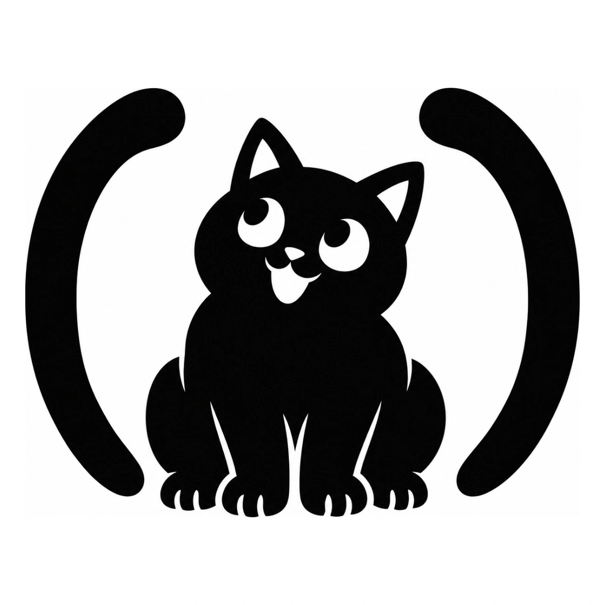 Il gatto tra parentesi - disegno adesivo gatto nero