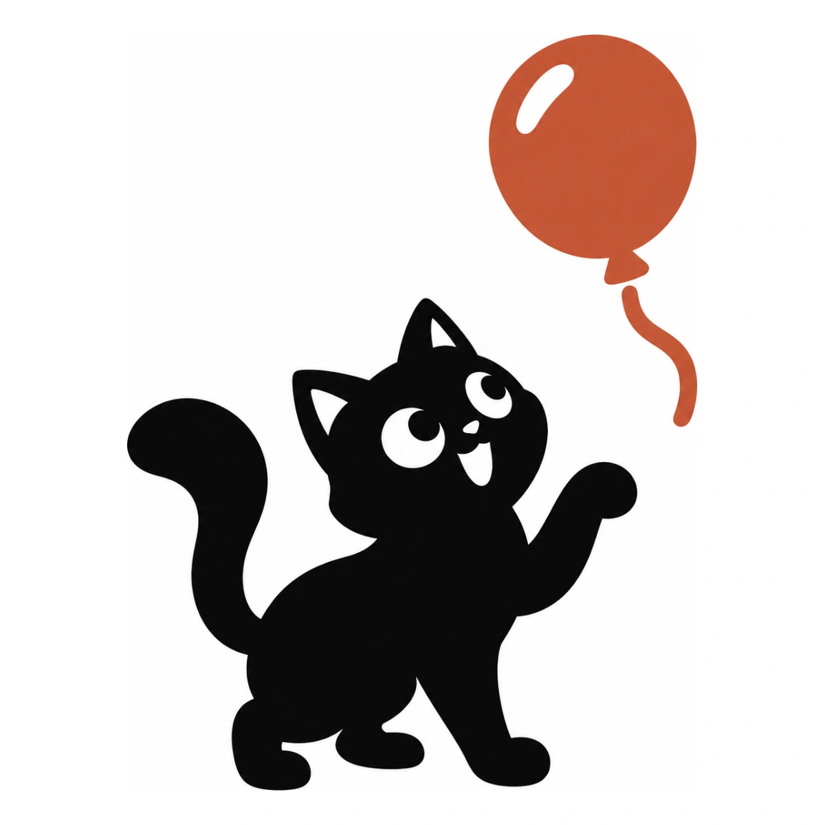 Il palloncino delle idee - disegno adesivo gatto multicolore a elementi separati
