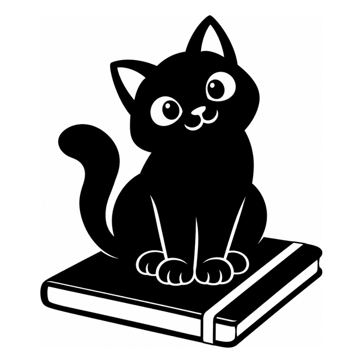 Il quaderno occupato - disegno adesivo gatto nero