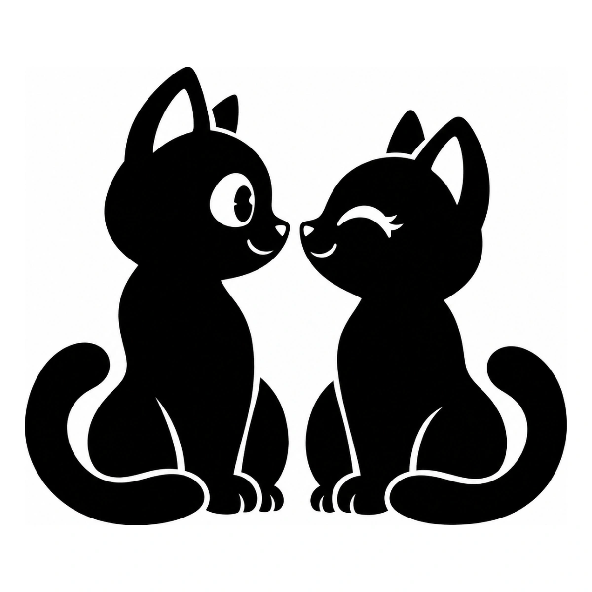 Il saluto dei nasi - disegno adesivo gatto nero