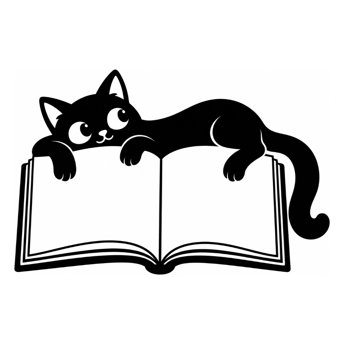 Il segnalibro vivente - disegno adesivo gatto nero