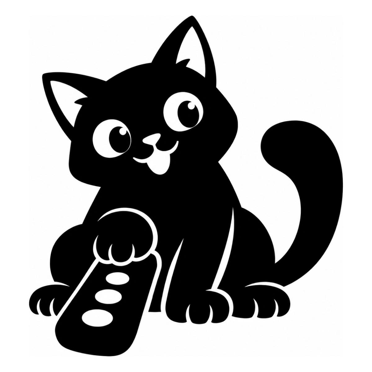Il telecomando è mio - disegno adesivo gatto nero