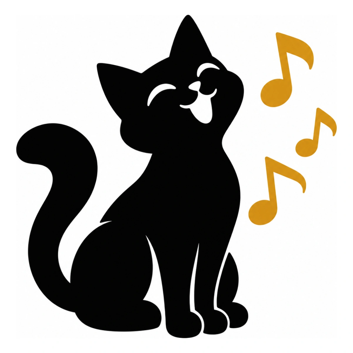 Jazz al chiaro di gatto - disegno adesivo gatto multicolore a elementi separati