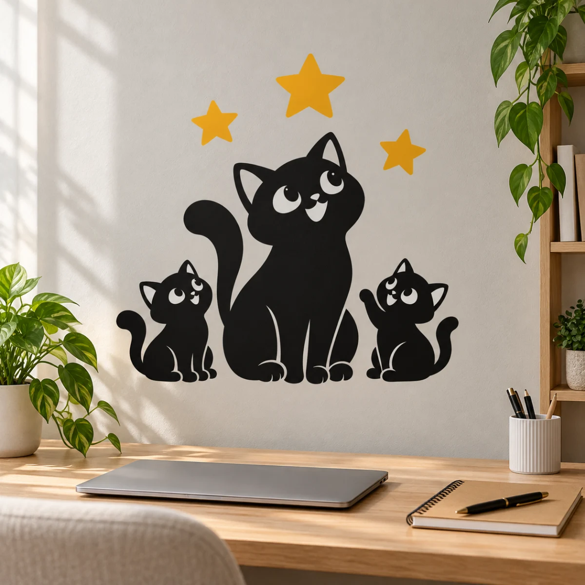 La famiglia delle stelline - simulazione su parete liscia dello studio