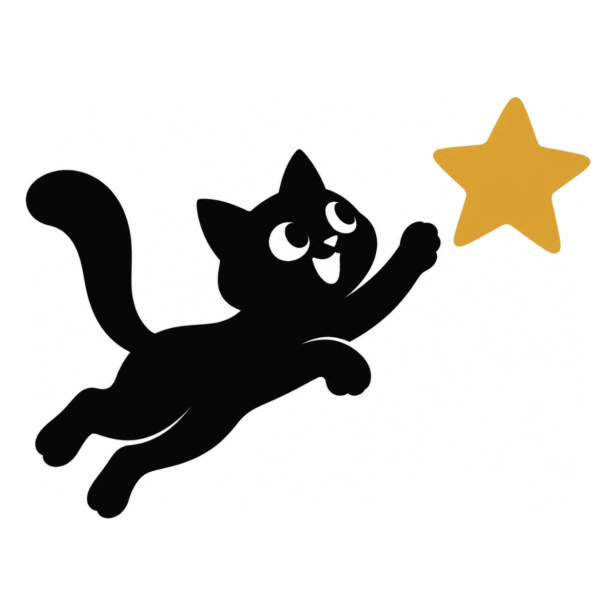 La stella da raggiungere - disegno adesivo gatto multicolore a elementi separati
