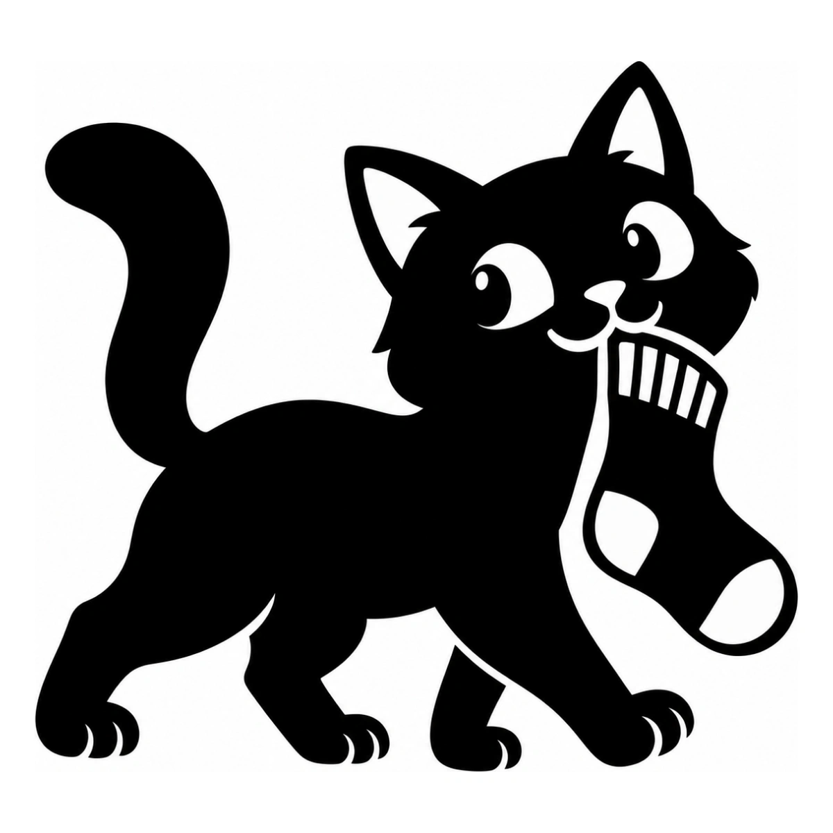 Ladro di calzini - disegno adesivo gatto nero
