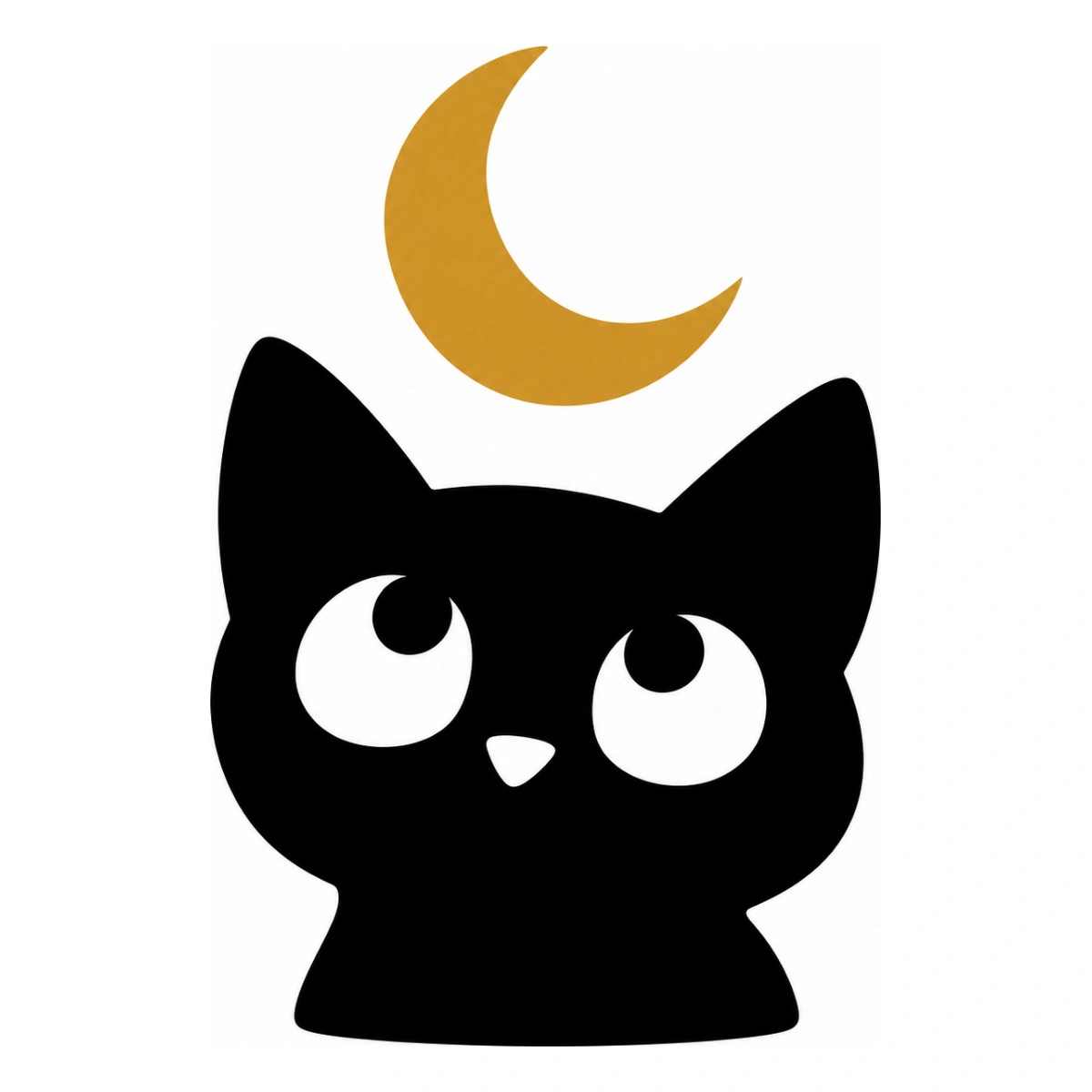 Occhi di luna - disegno adesivo gatto multicolore a elementi separati