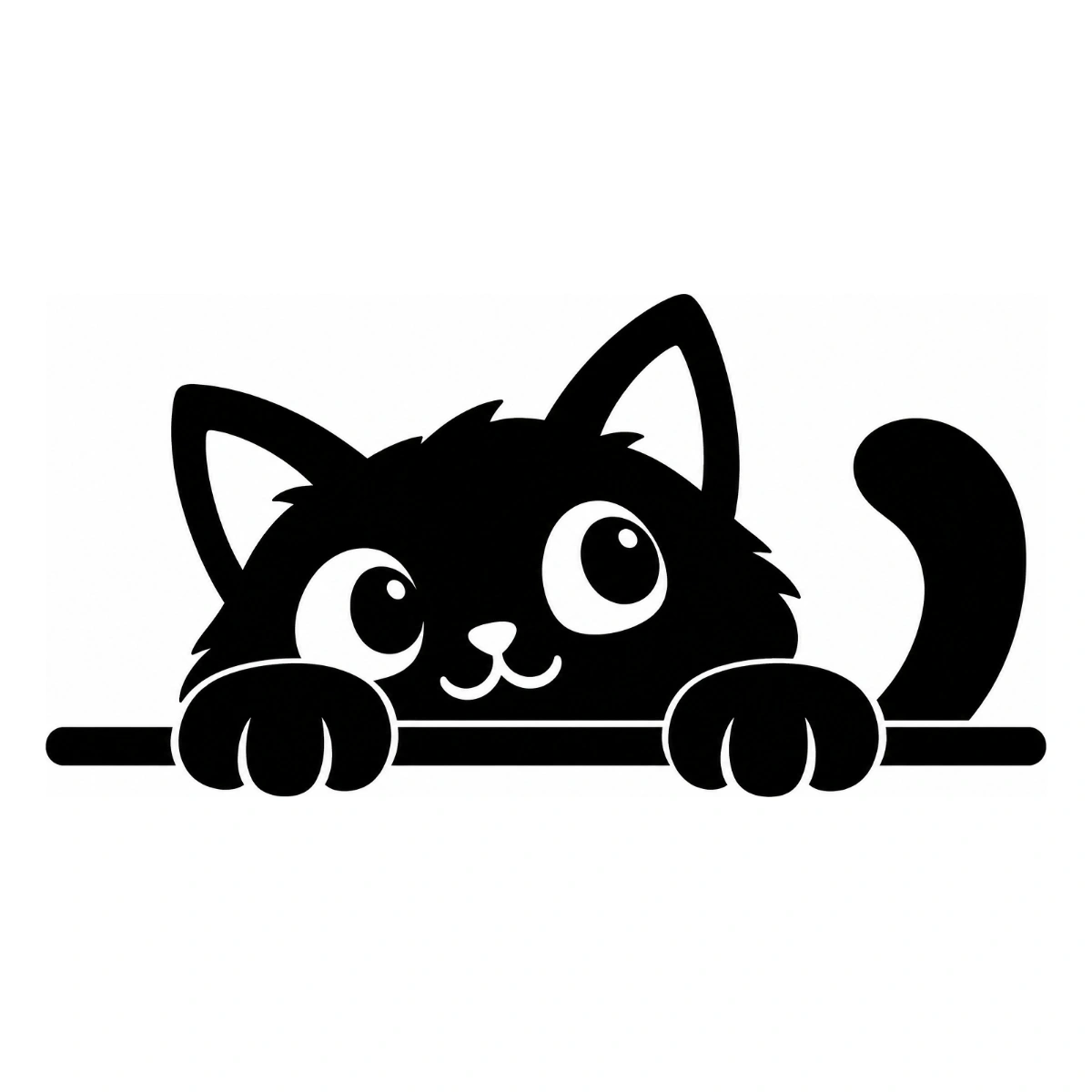 Occhi sopra la porta - disegno adesivo gatto nero
