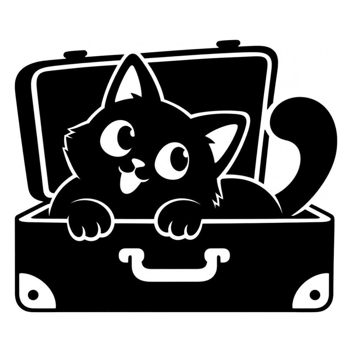 Passeggero senza biglietto - disegno adesivo gatto nero