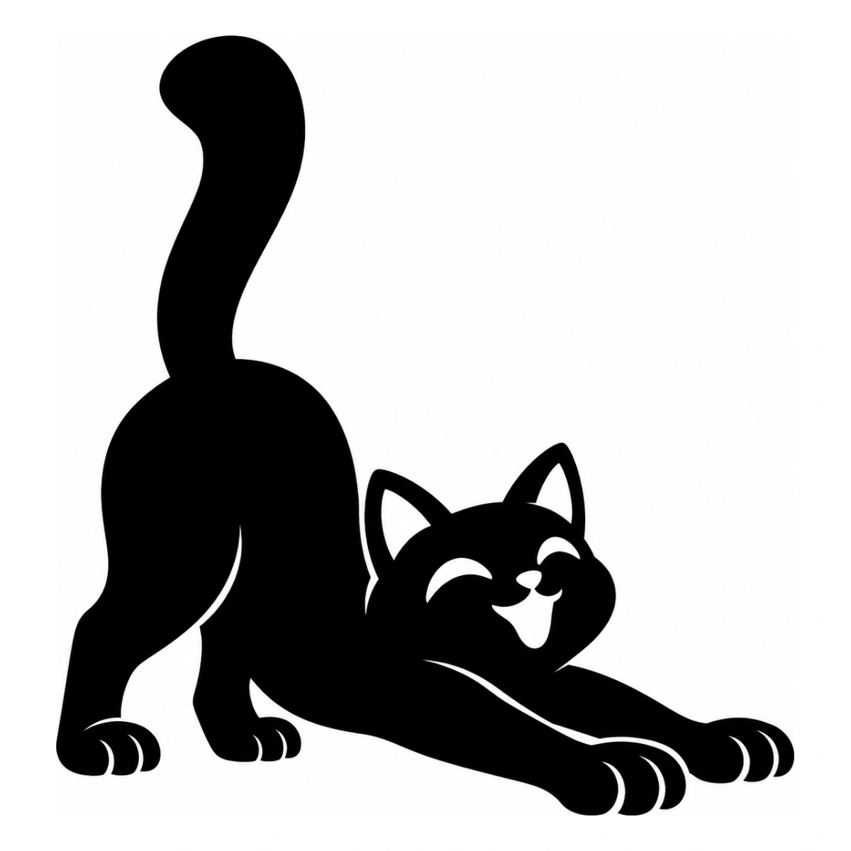 Risveglio a coda alta - disegno adesivo gatto nero