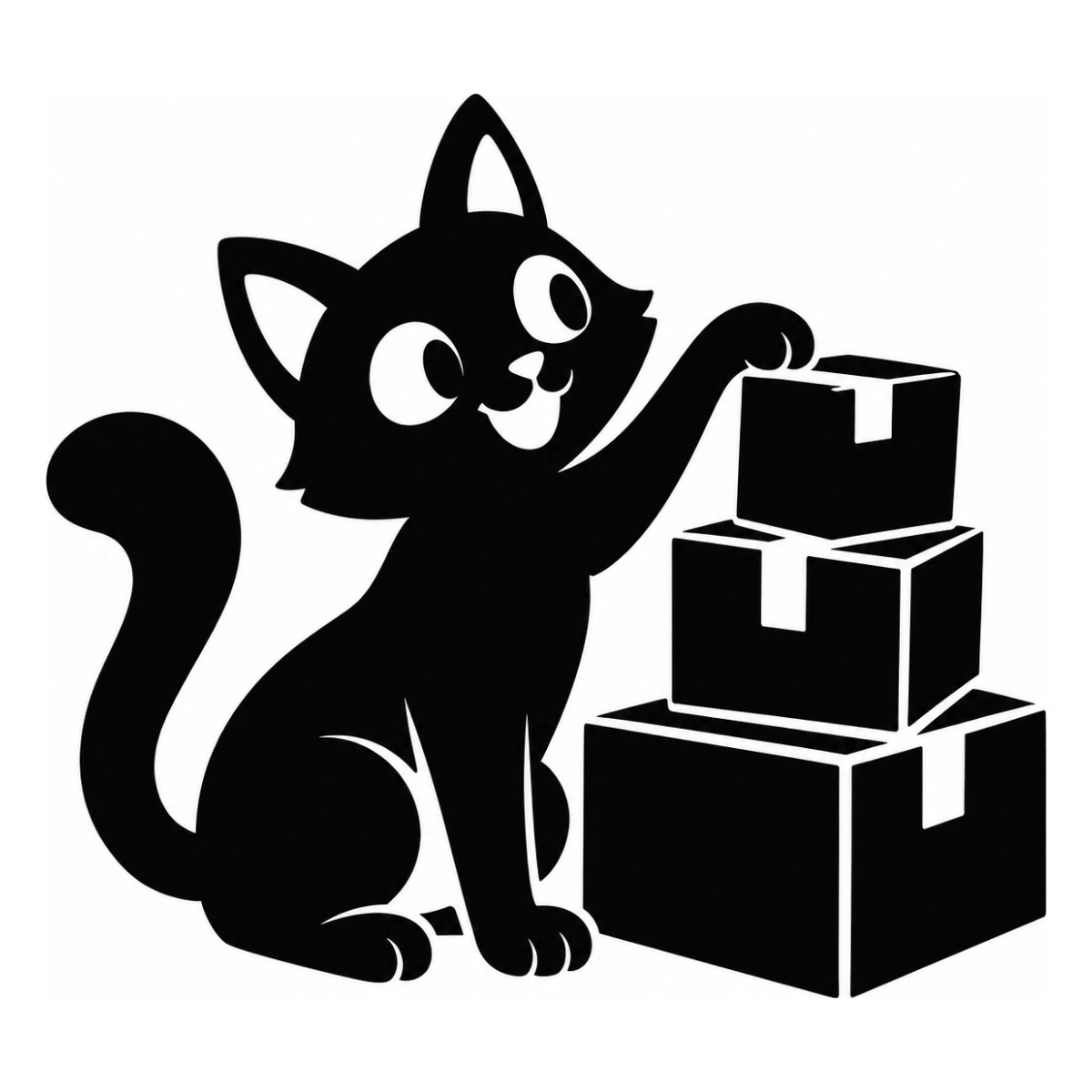 Scultore di cartone - disegno adesivo gatto nero