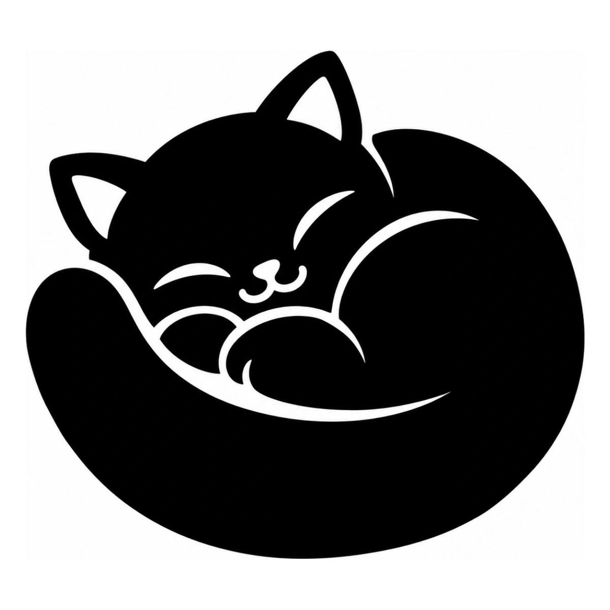 Sonnellino a spirale - disegno adesivo gatto nero