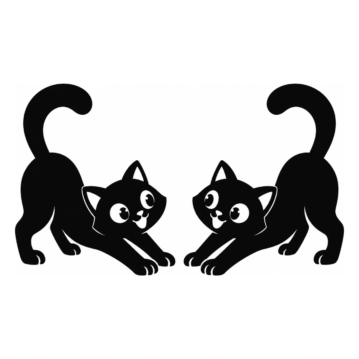 Specchio gatto - disegno adesivo gatto nero