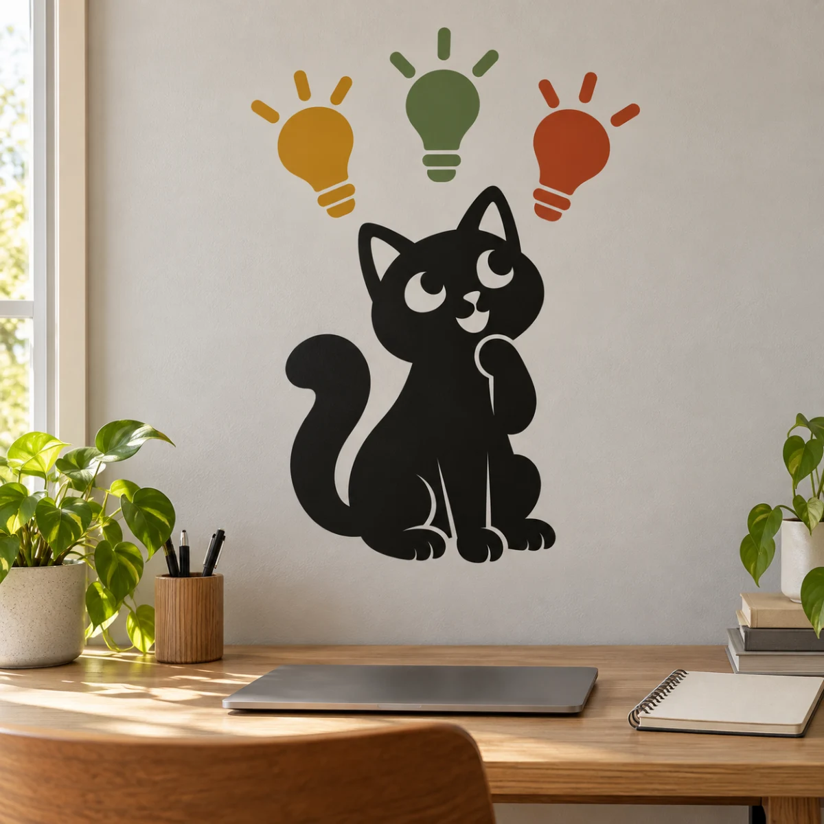 Tre idee sul tavolo - simulazione su parete liscia dello studio