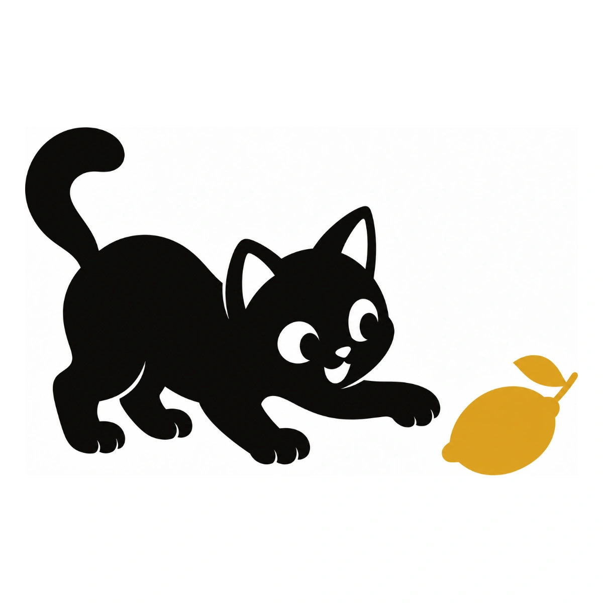 Un limone per giocare - disegno adesivo gatto multicolore a elementi separati
