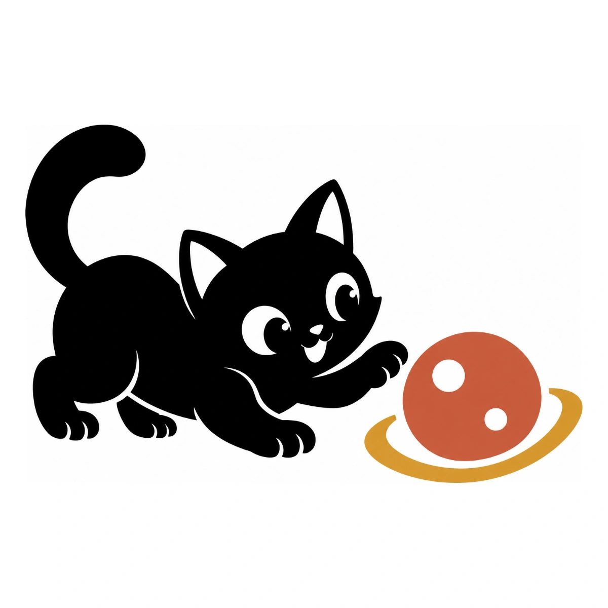 Un pianeta per giocare - disegno adesivo gatto multicolore a elementi separati