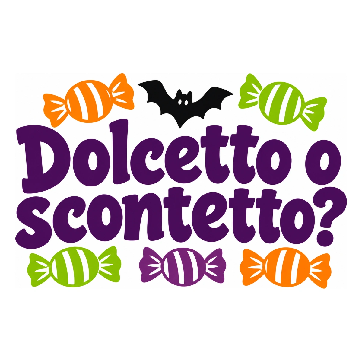 Vetrofania Halloween multicolore - Dolcetto o scontetto?