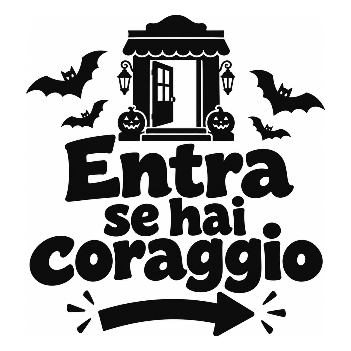 Vetrofania Halloween nera - Entra se hai coraggio