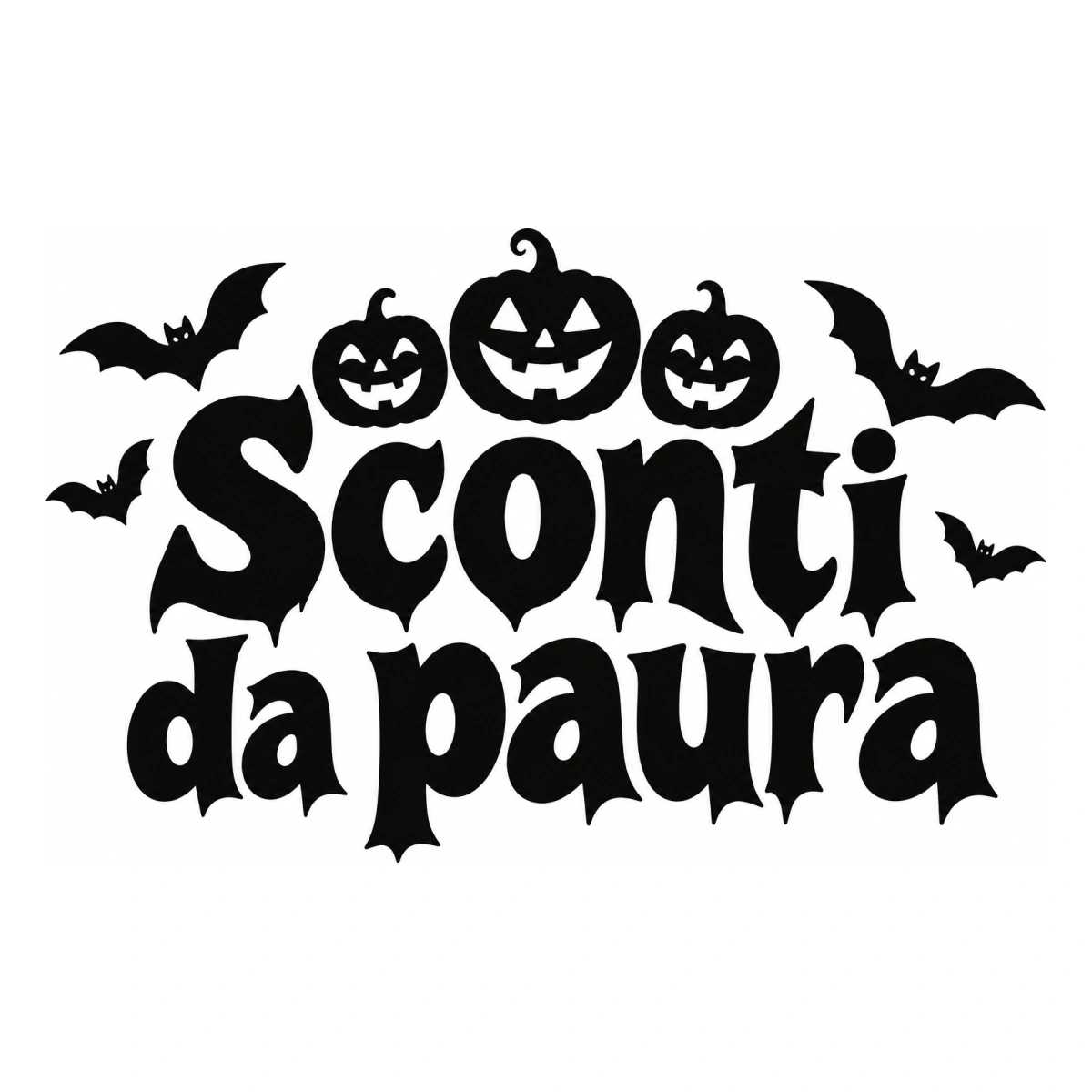 Vetrofania Halloween nera - Sconti da paura
