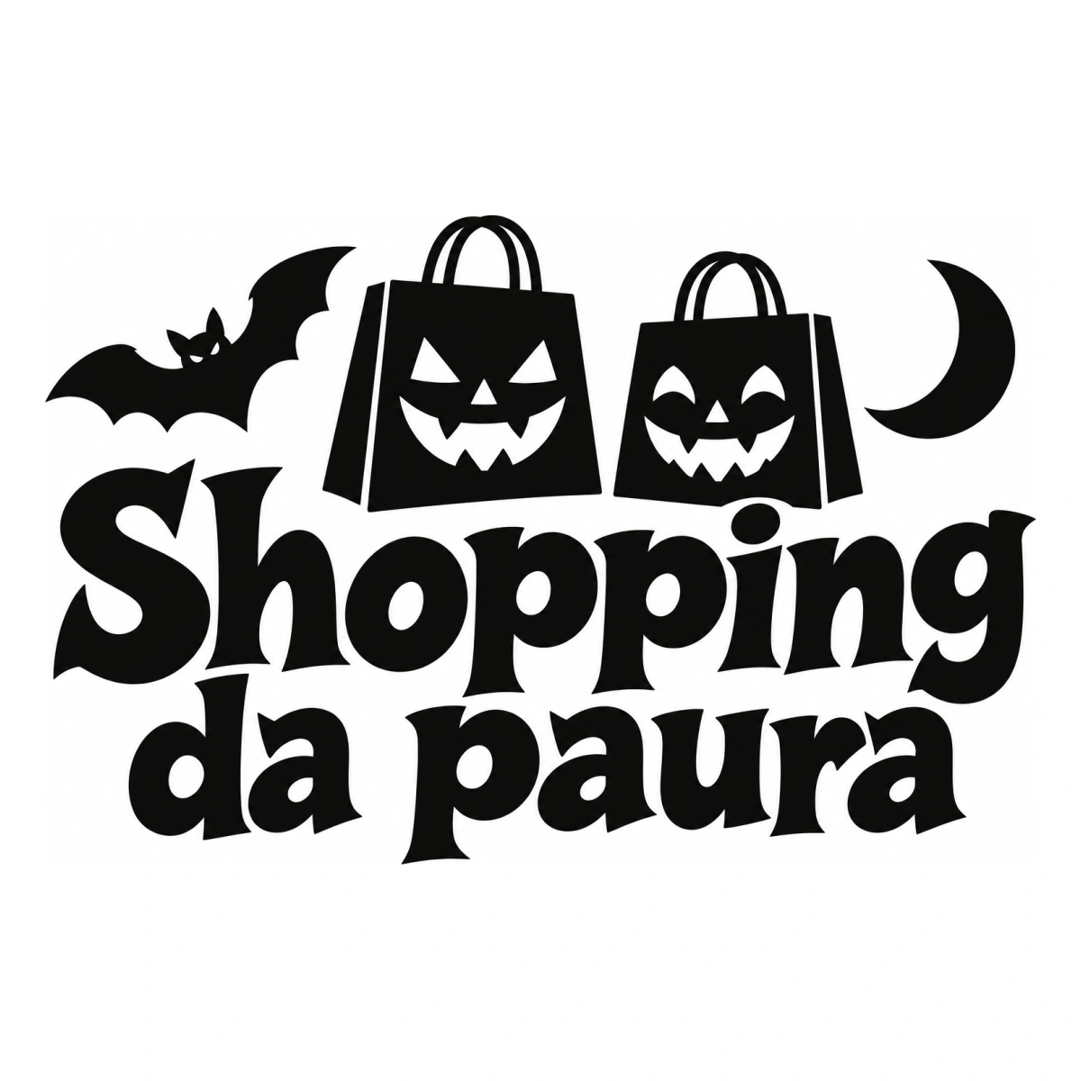 Vetrofania Halloween nera - Shopping da paura