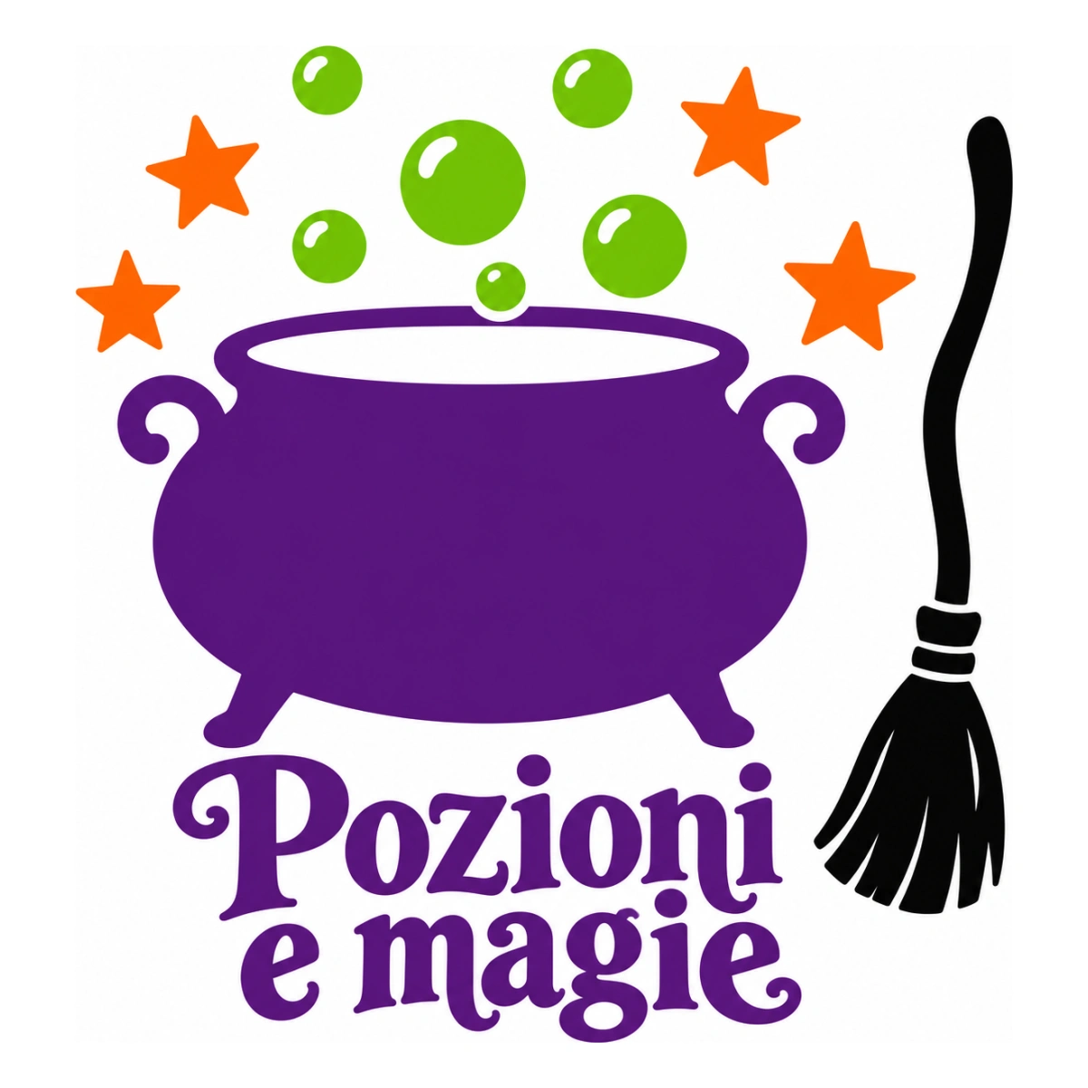 Vetrofania Halloween multicolore - Calderone magico
