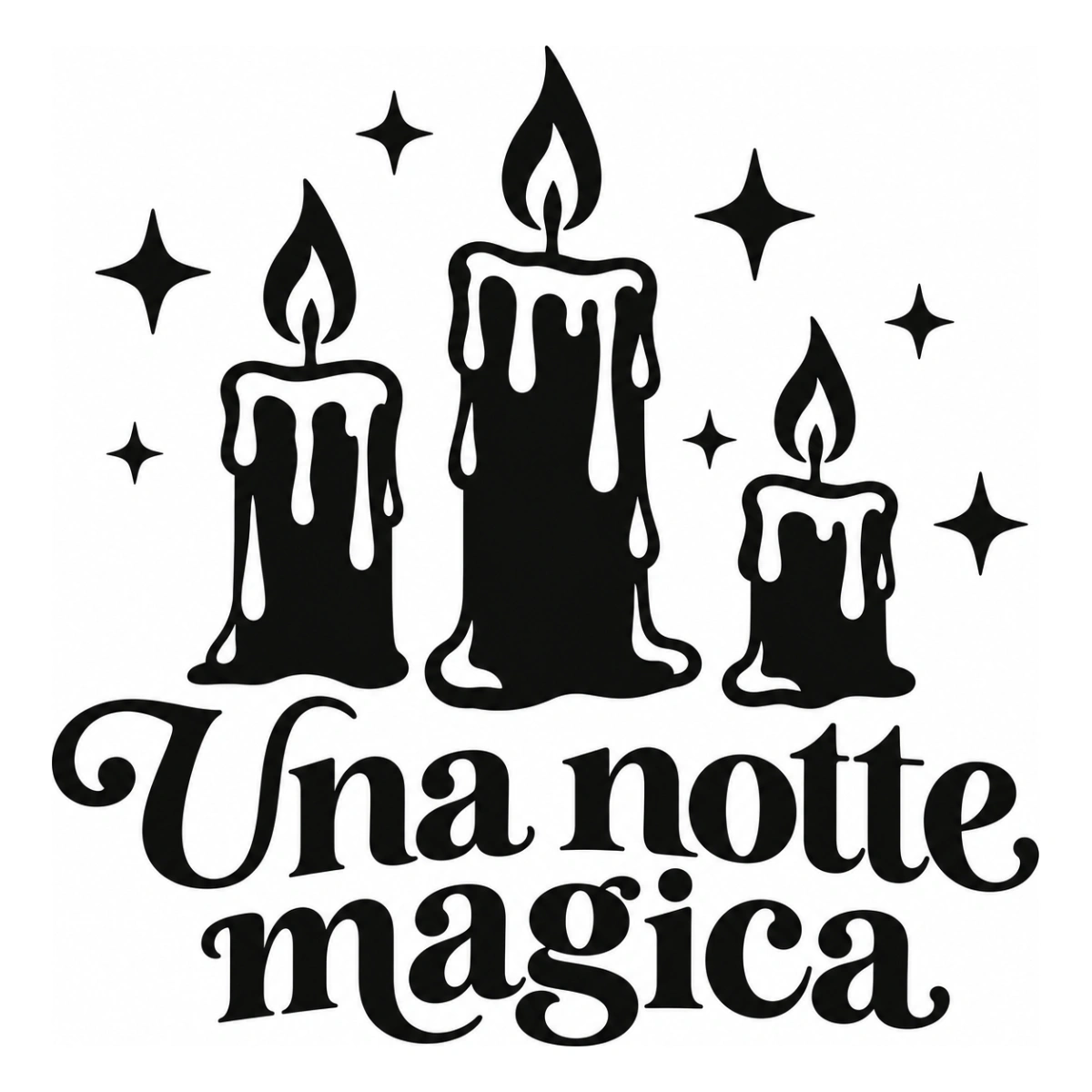 Vetrofania Halloween nera - Candele incantate
