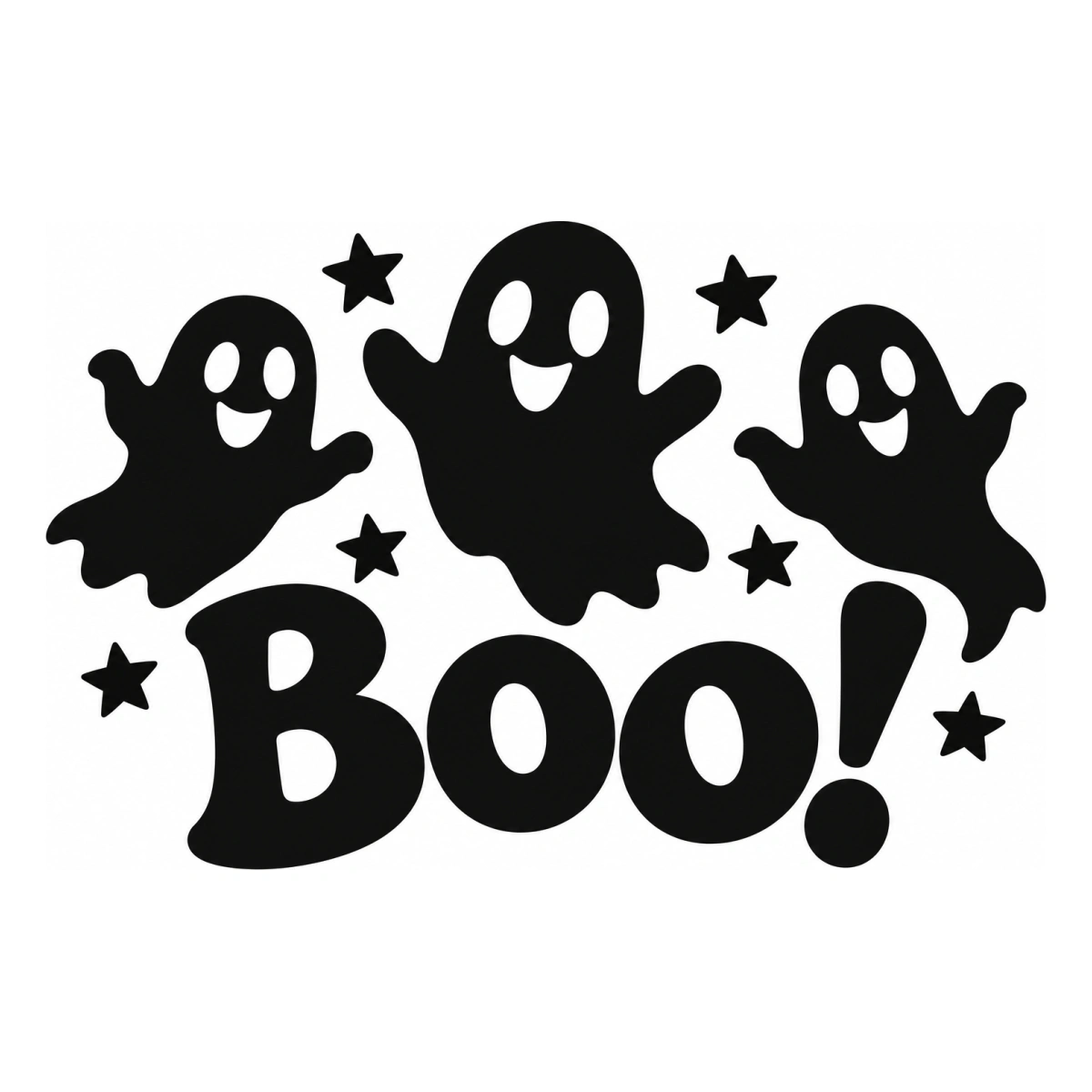 Vetrofania Halloween nera - Fantasmini Boo