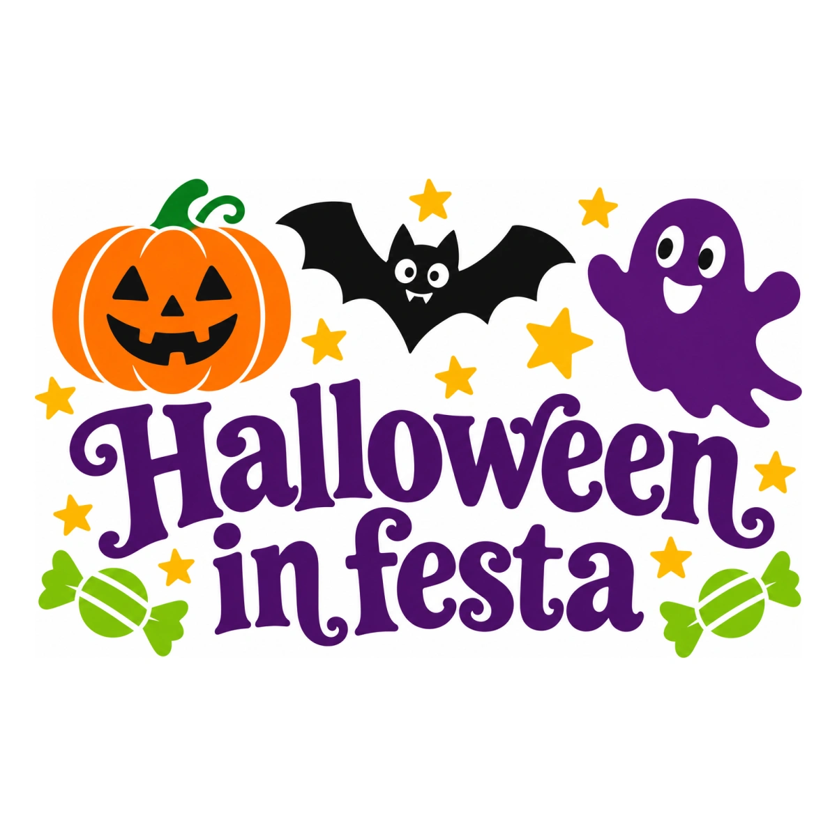 Vetrofania Halloween multicolore - Festa di Halloween