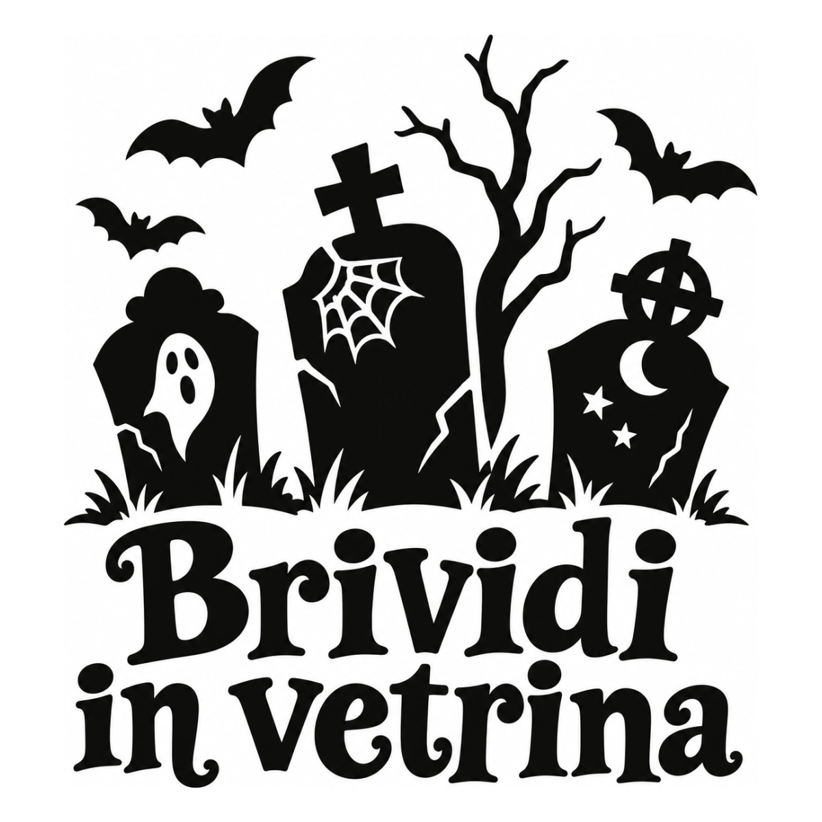 Vetrofania Halloween nera - Lapidi da brivido