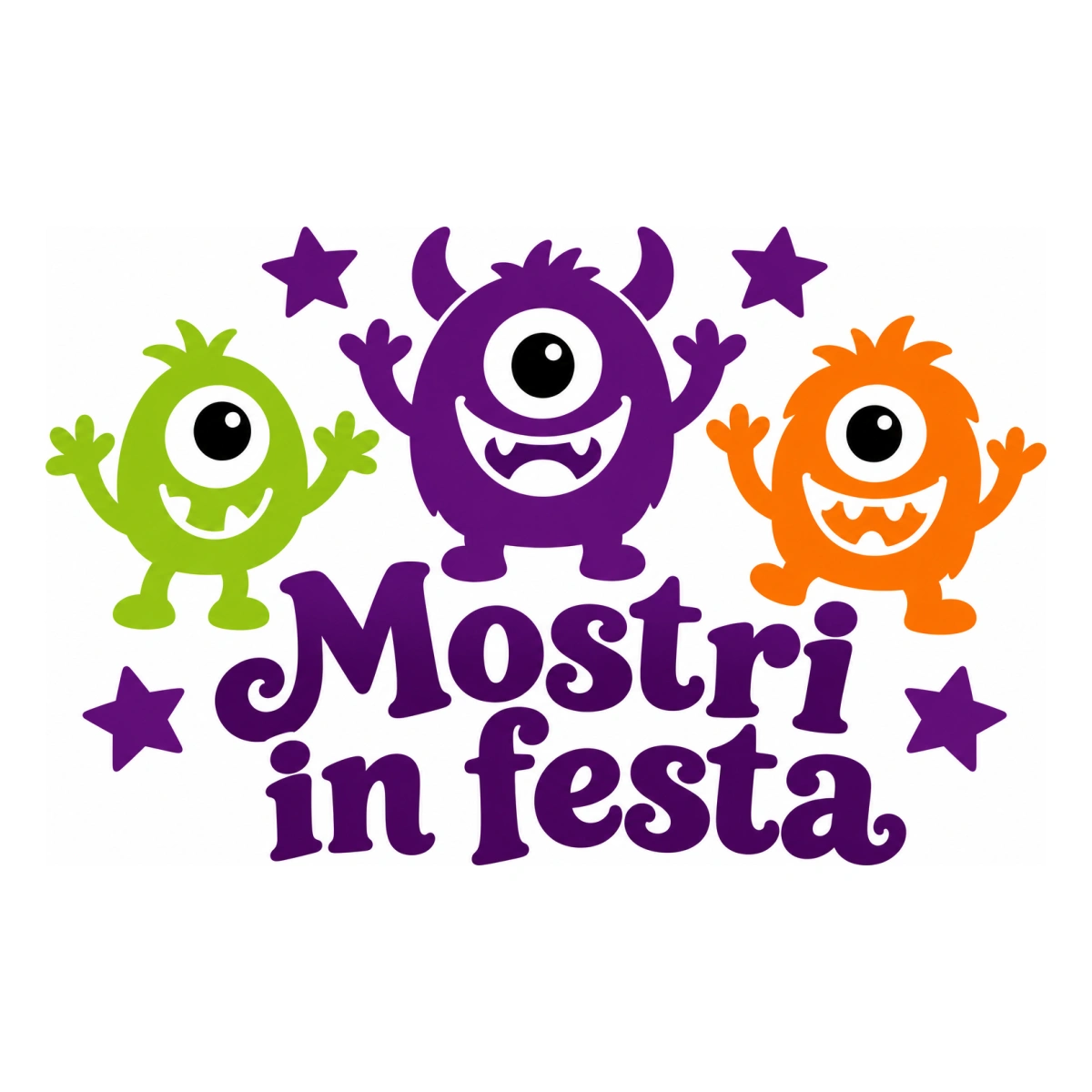Vetrofania Halloween multicolore - Piccoli mostri colorati