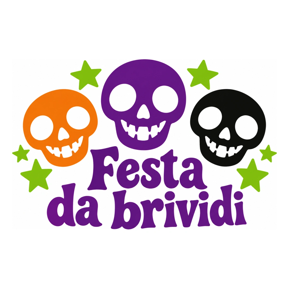 Vetrofania Halloween multicolore - Teschi in festa