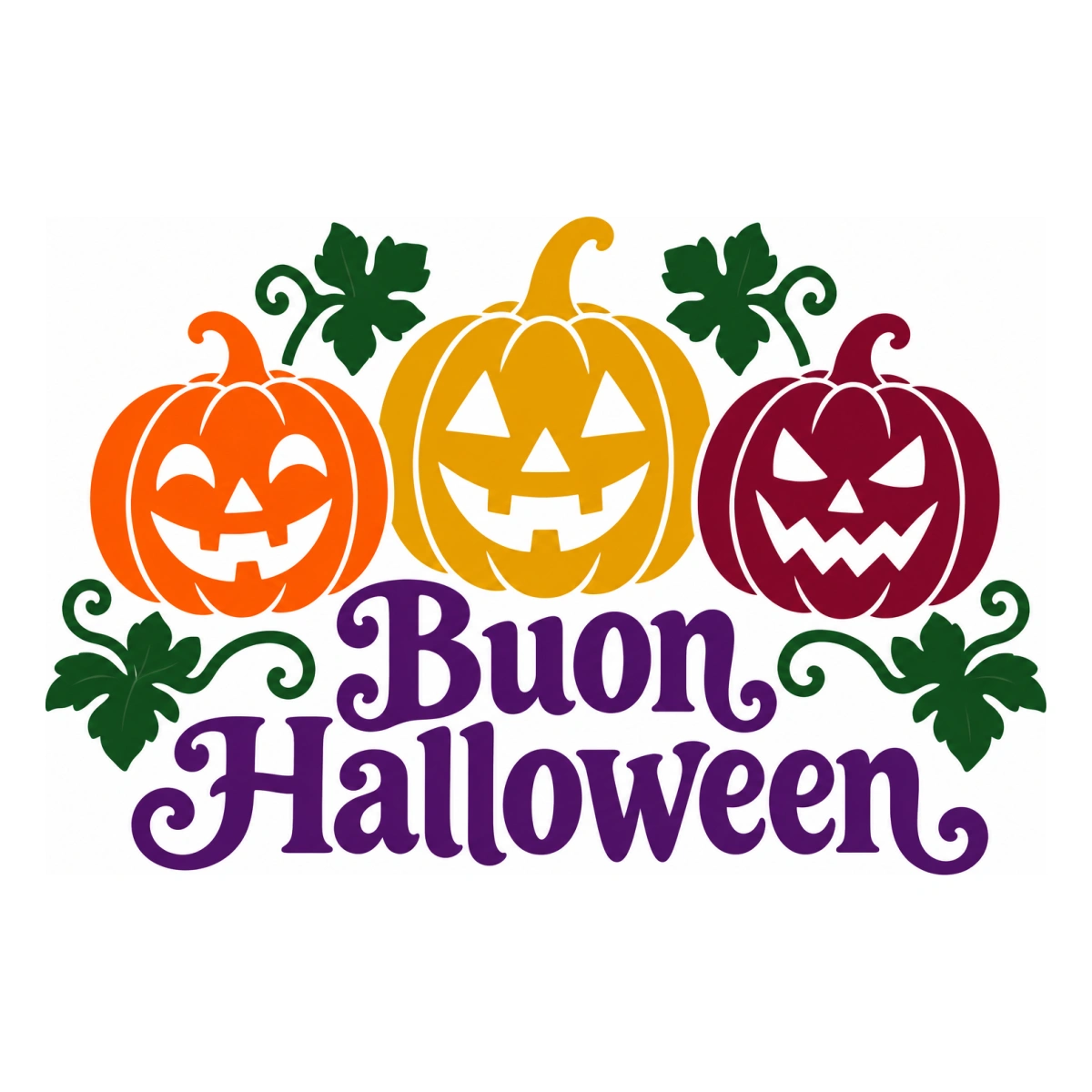Vetrofania Halloween multicolore - Zucche d’autunno