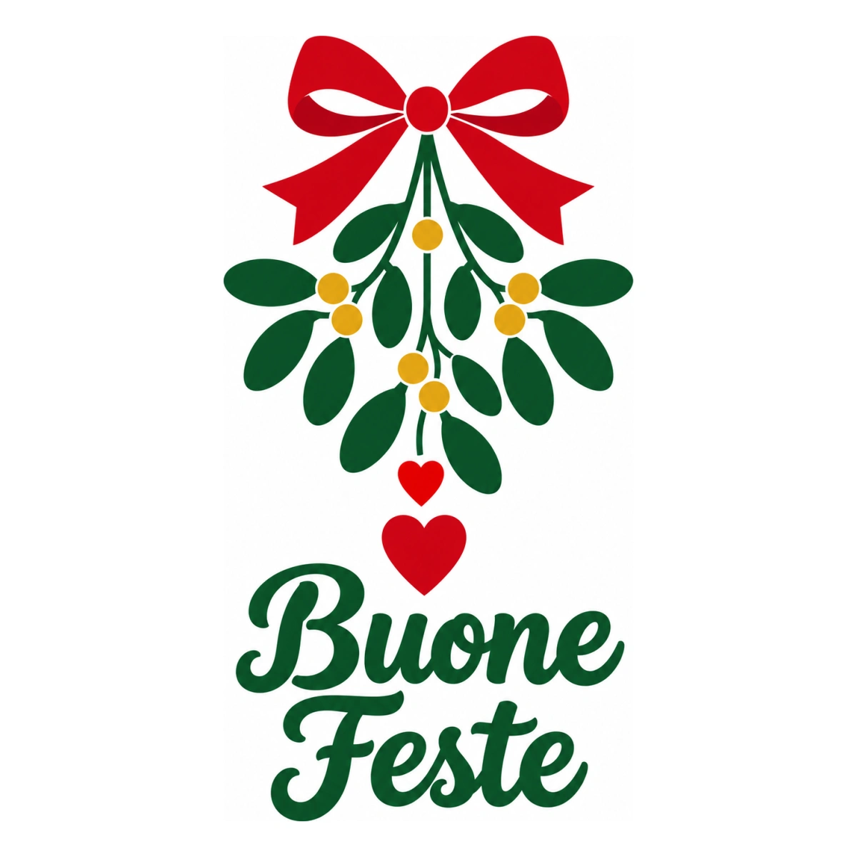 Vetrofania Natale multicolore - Baci sotto il vischio
