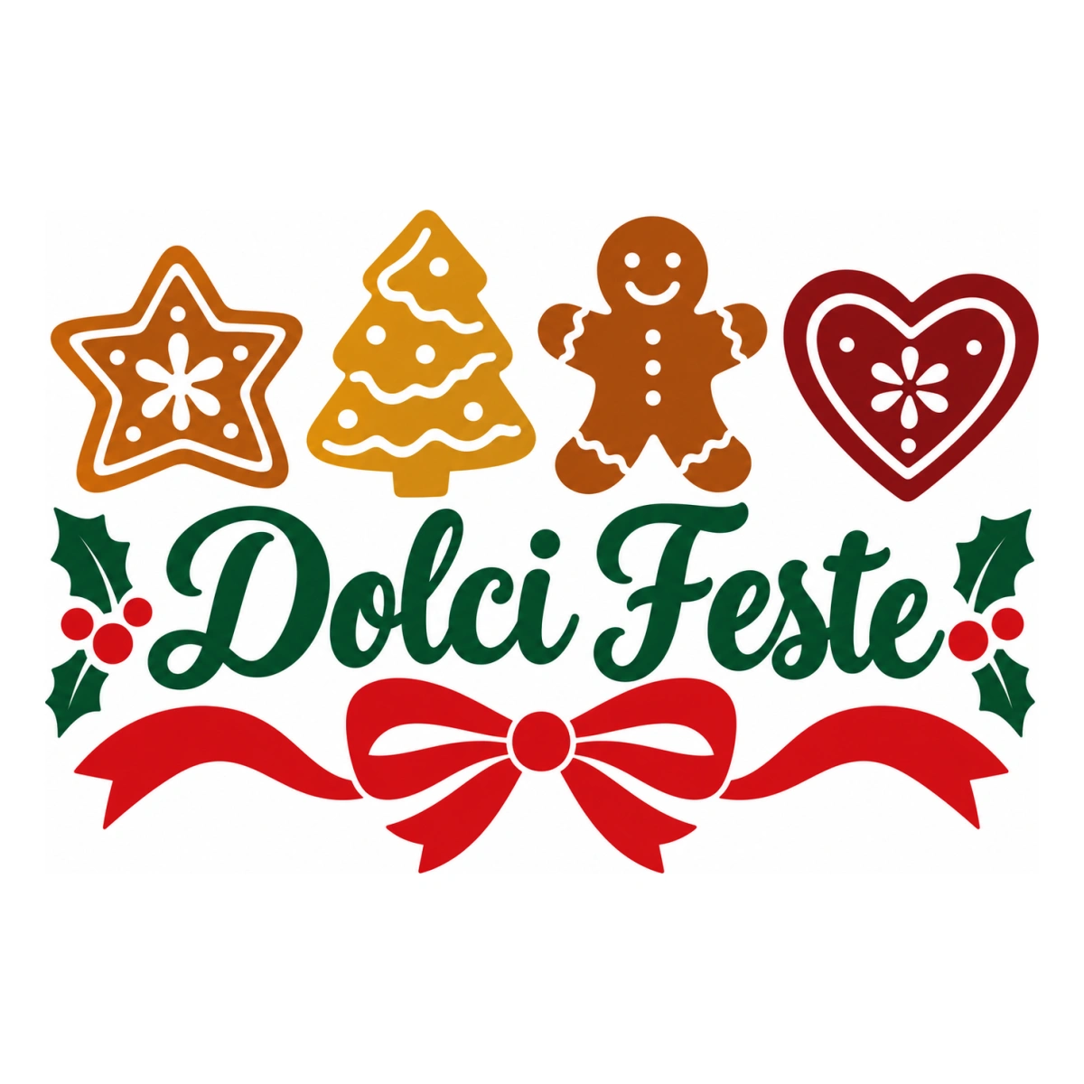 Vetrofania Natale multicolore - Biscotti delle feste