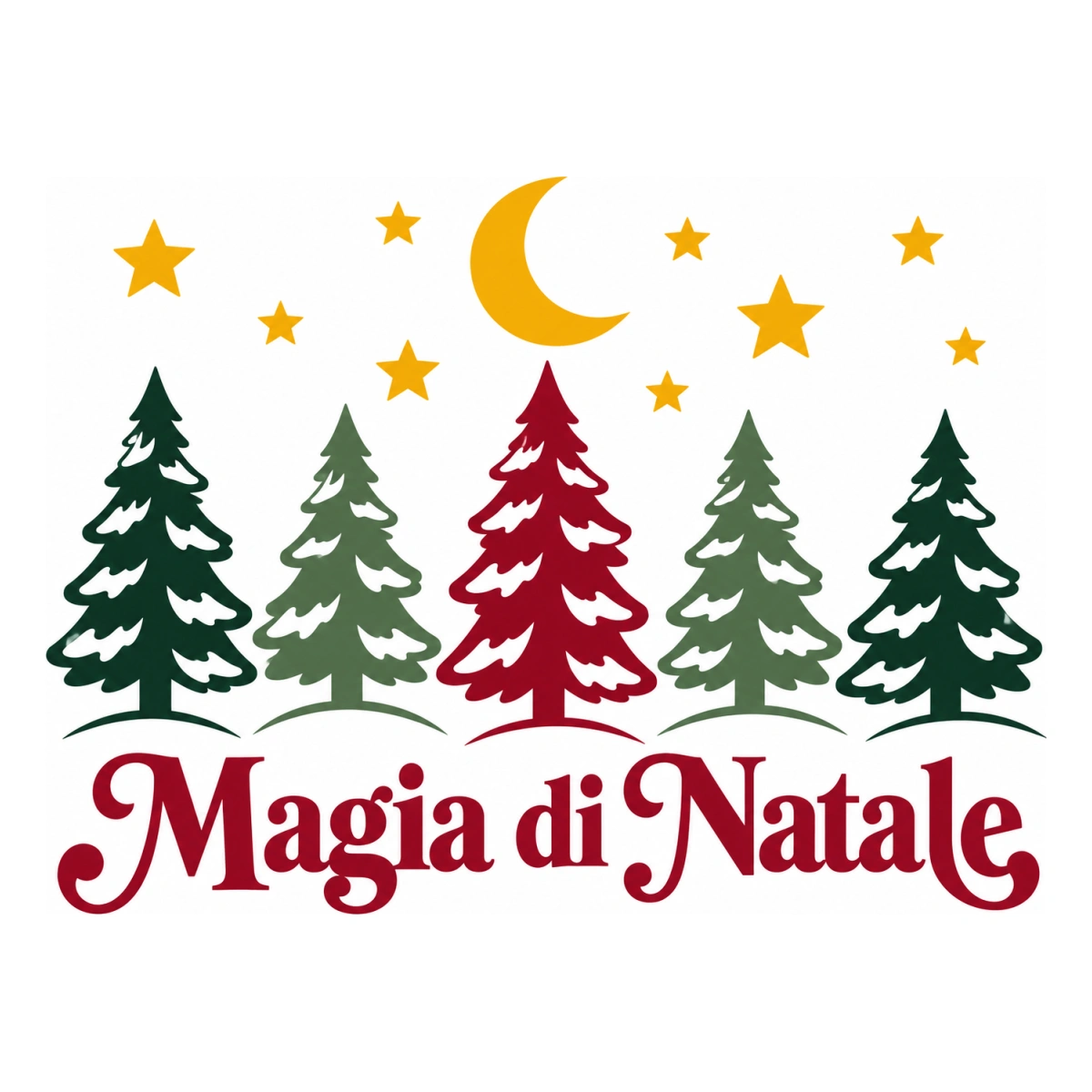 Vetrofania Natale multicolore - Bosco delle feste