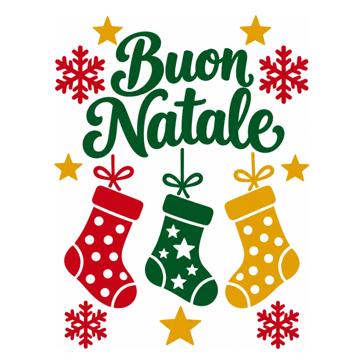 Vetrofania Natale multicolore - Calze natalizie