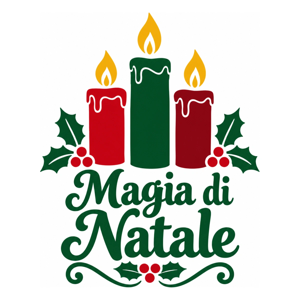 Vetrofania Natale multicolore - Candele delle feste