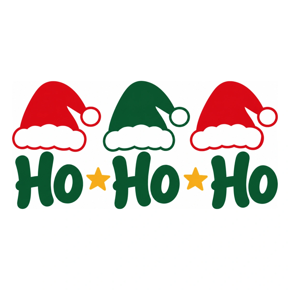 Vetrofania Natale multicolore - Cappelli di Babbo Natale