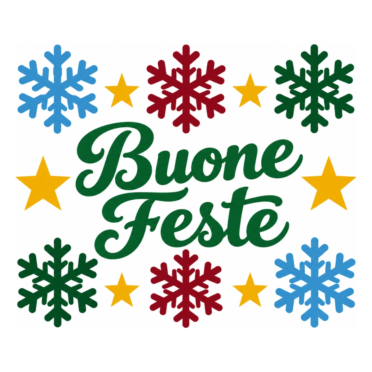 Vetrofania Natale multicolore - Fiocchi di neve colorati